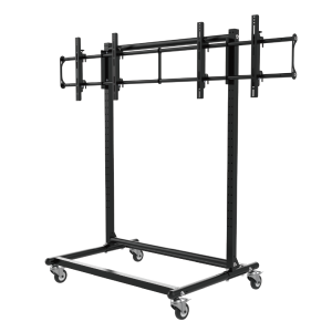 2x1 Video Wall Cart with 46-65 Inch Monitors
