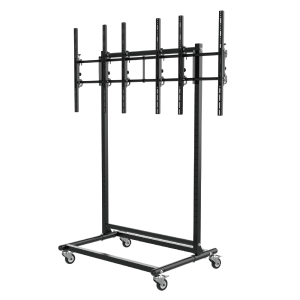 Video wall monitors cart with 3x1 Portrait layout for 46-65 inch screens
