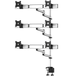Sixfold Pro Six Monitor Three Rows Desk Mount, Dual Swivel Arm