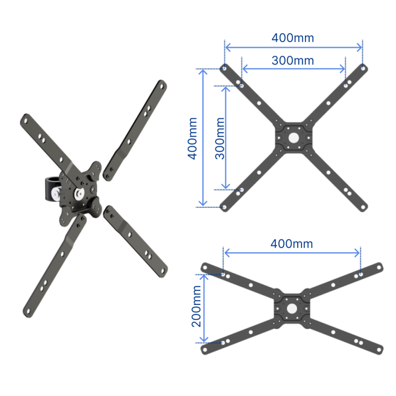 VESA Hole Adaptor Kit for 200X100, 200X200, 300X300, 400X200 or