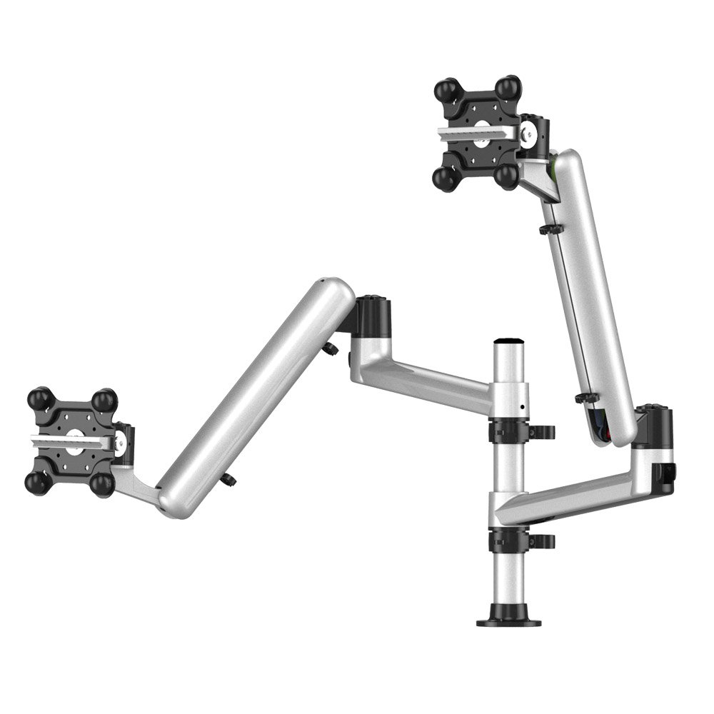 Dual Apple Monitor Mount Floating Arm with 7 in 1 Base