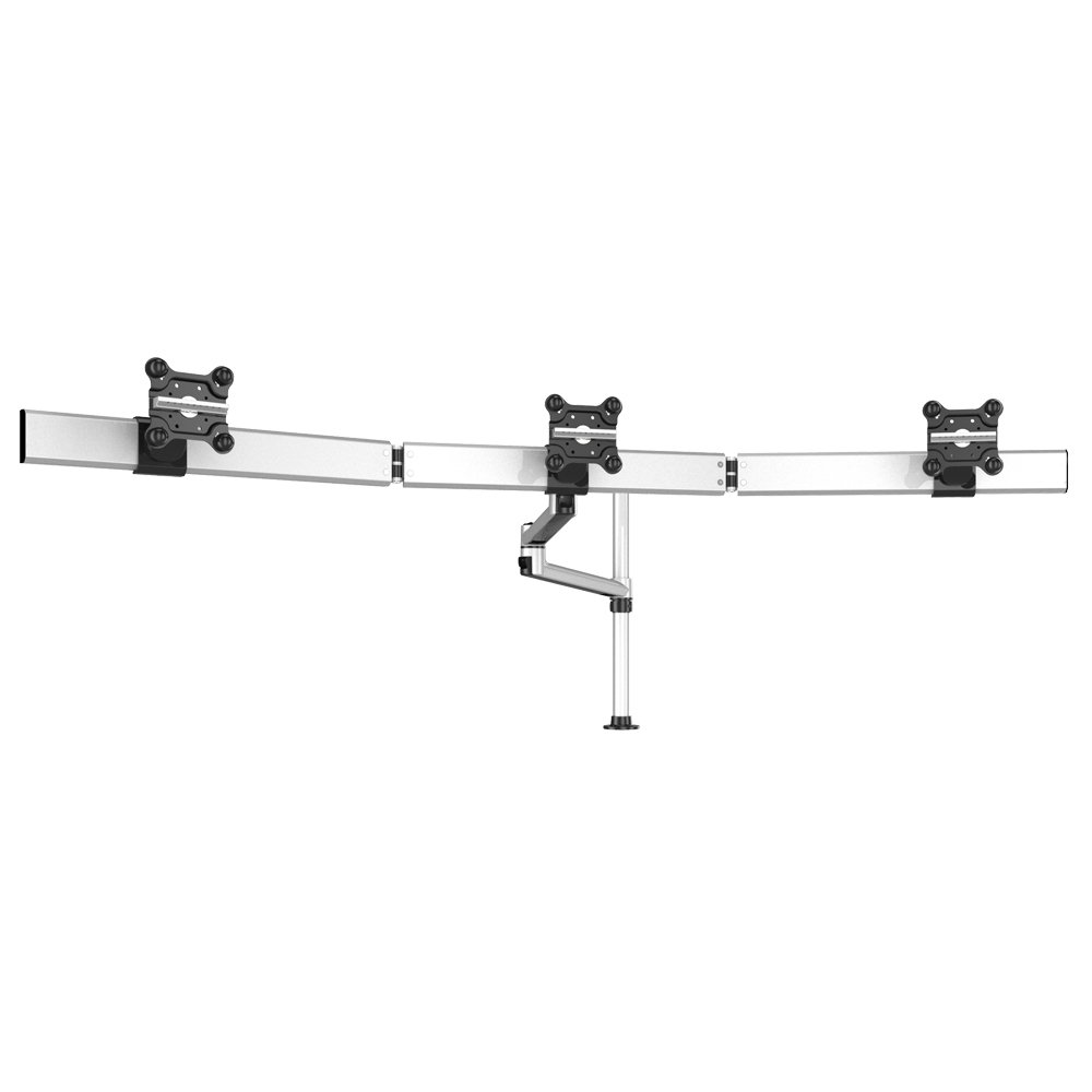 Triple Apple Monitor with Arc Cross Bar and 7-in-1 Base, Dual Swivel Arm