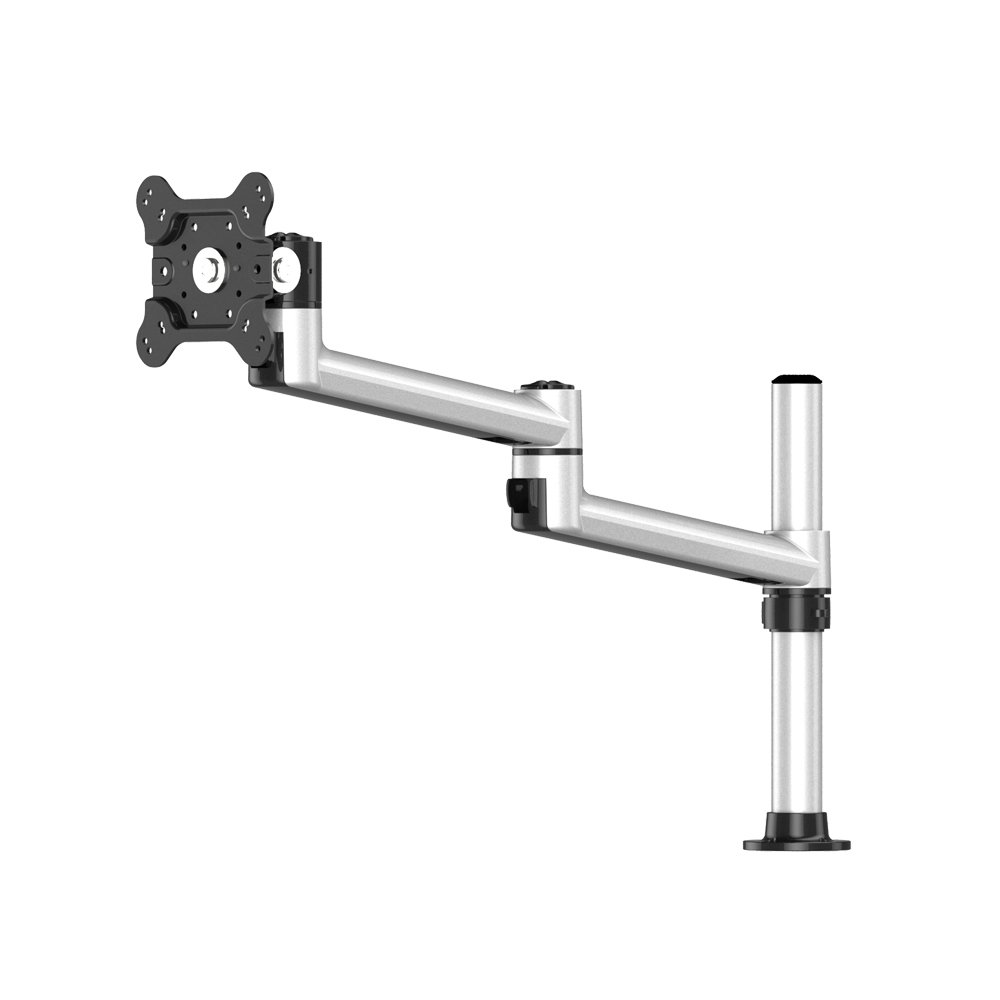 Single Monitor with 7-in-1 Base & Dual Swivel Arm Pole Mount