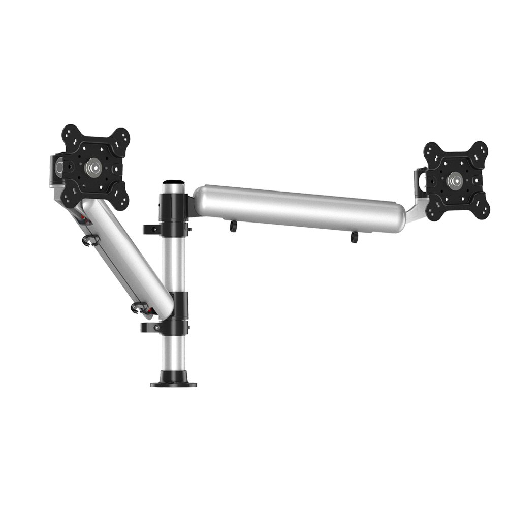 Two Monitor with 7-in-1 Base Desk Pole Mount