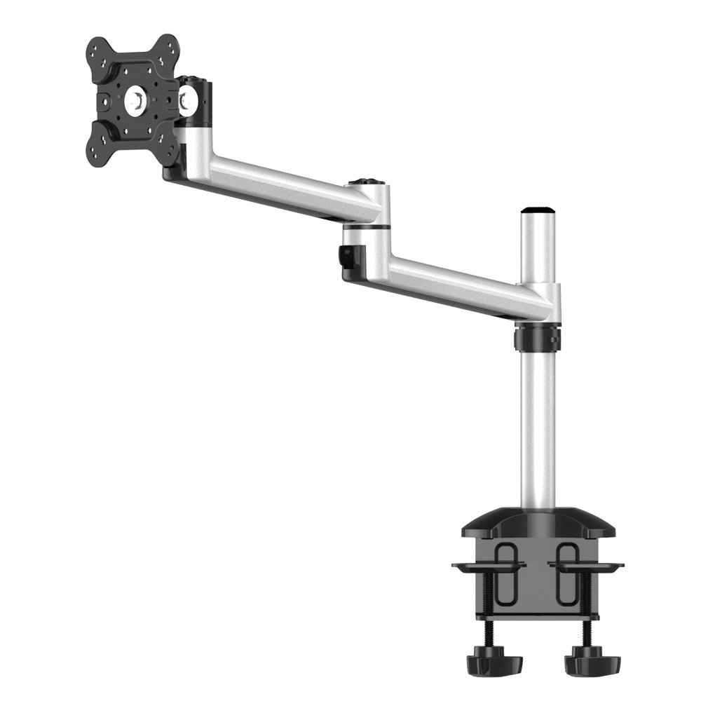 Single Monitor Dual Adjustable Arm Desk Mount