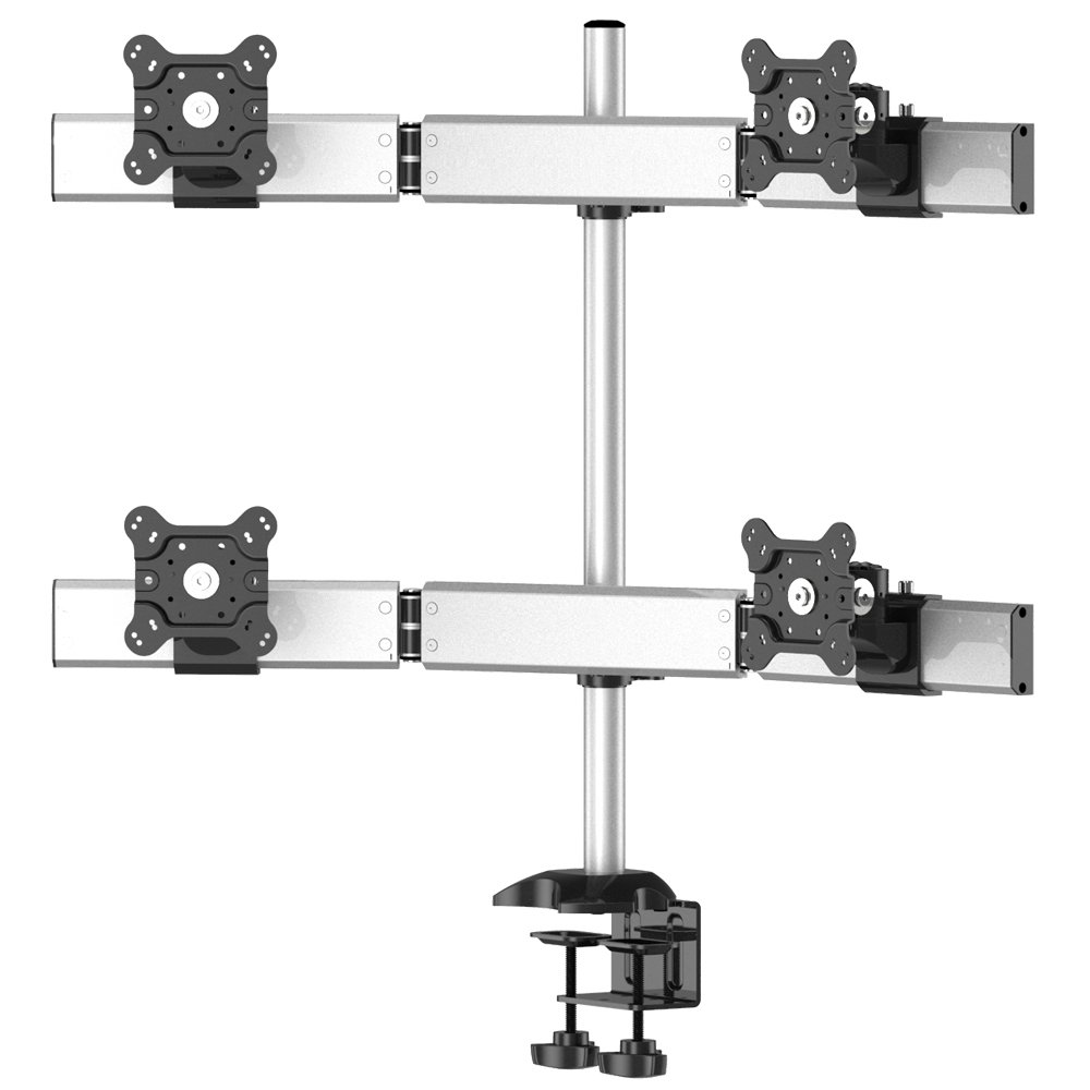 Quad Monitor Desk Mount for Straight or Cockpit Placement