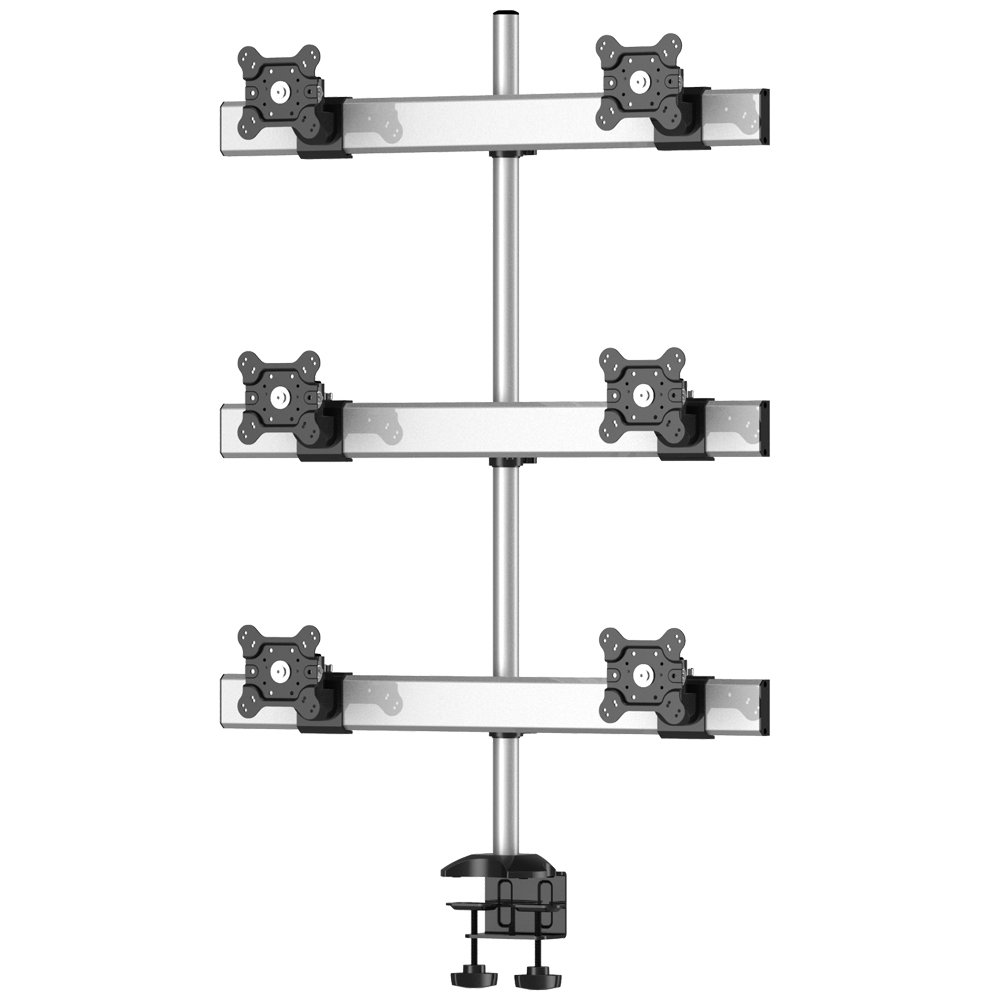 Sky High Extra Long Desktop Monitor Mount for Six Monitors